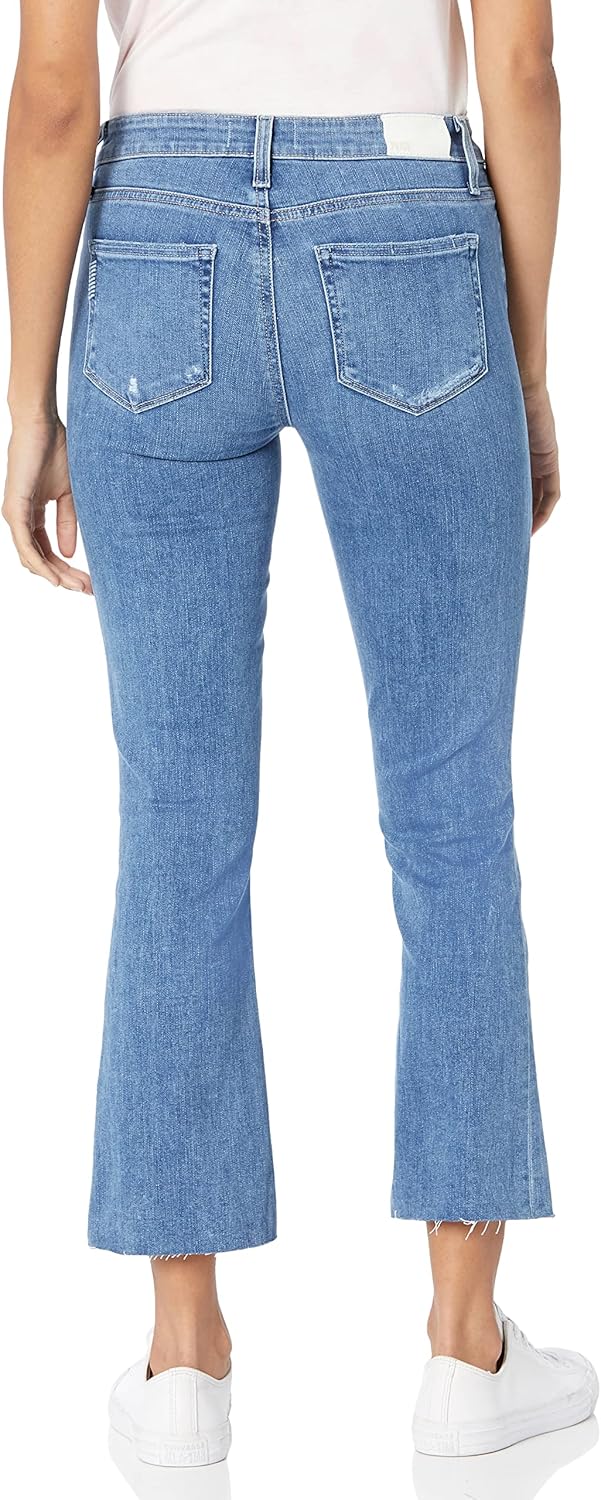 PAIGE Women's Shelby Mid Rise Cropped Flare Jean
