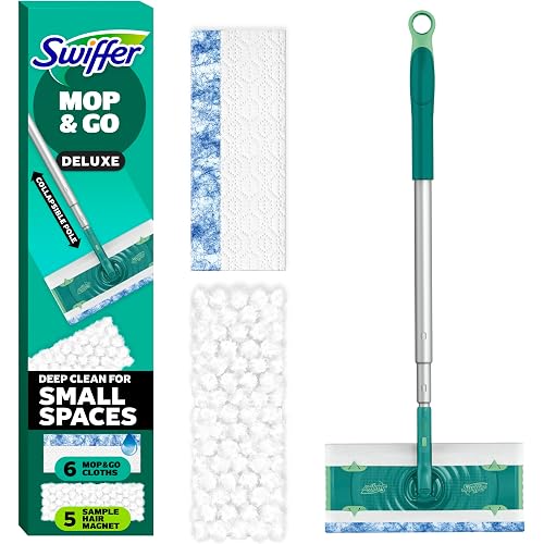 Swiffer Mop & Go Deluxe 2-in-1 Multi-Surface Kit for Floor Cleaning