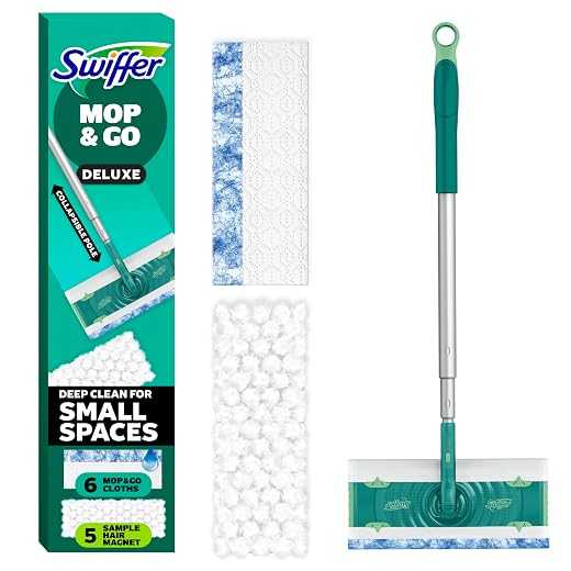 Swiffer Mop & Go Deluxe 2-in-1 Multi-Surface Kit for Floor Cleaning