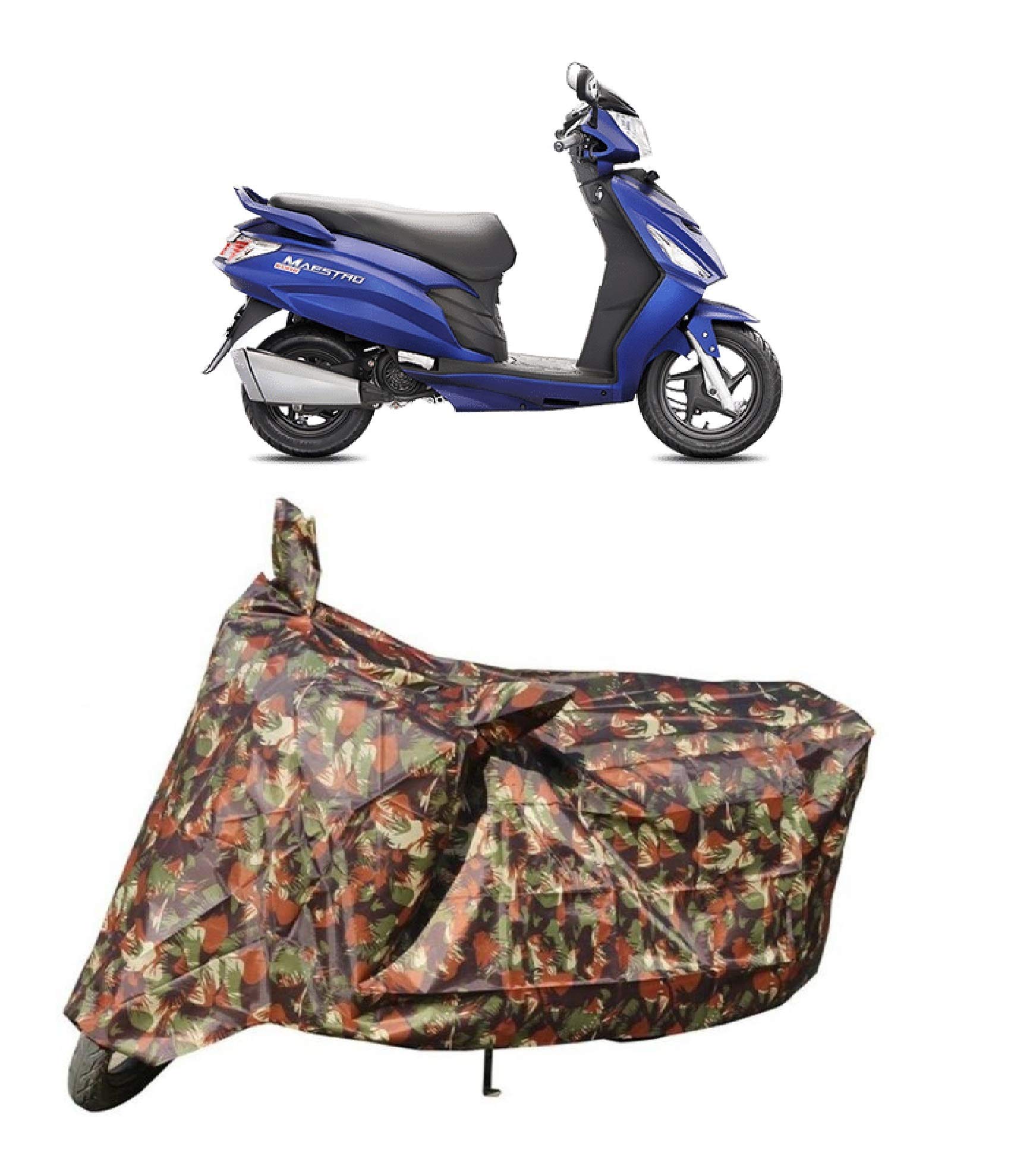ZANTEXPresents Water Resistant/Dust Proof Pure Polyester Material Hero Maestro Edge Bike/Scooty Cover_Jungle Mix Color