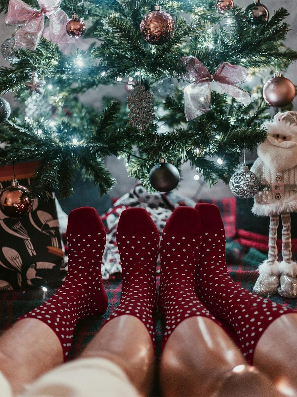 Socks For Men Groomsmen Gifts For Men Dot Christmas Dress Socks Wedding 9-13 100% cotton Casual Crew Socks - Image 3