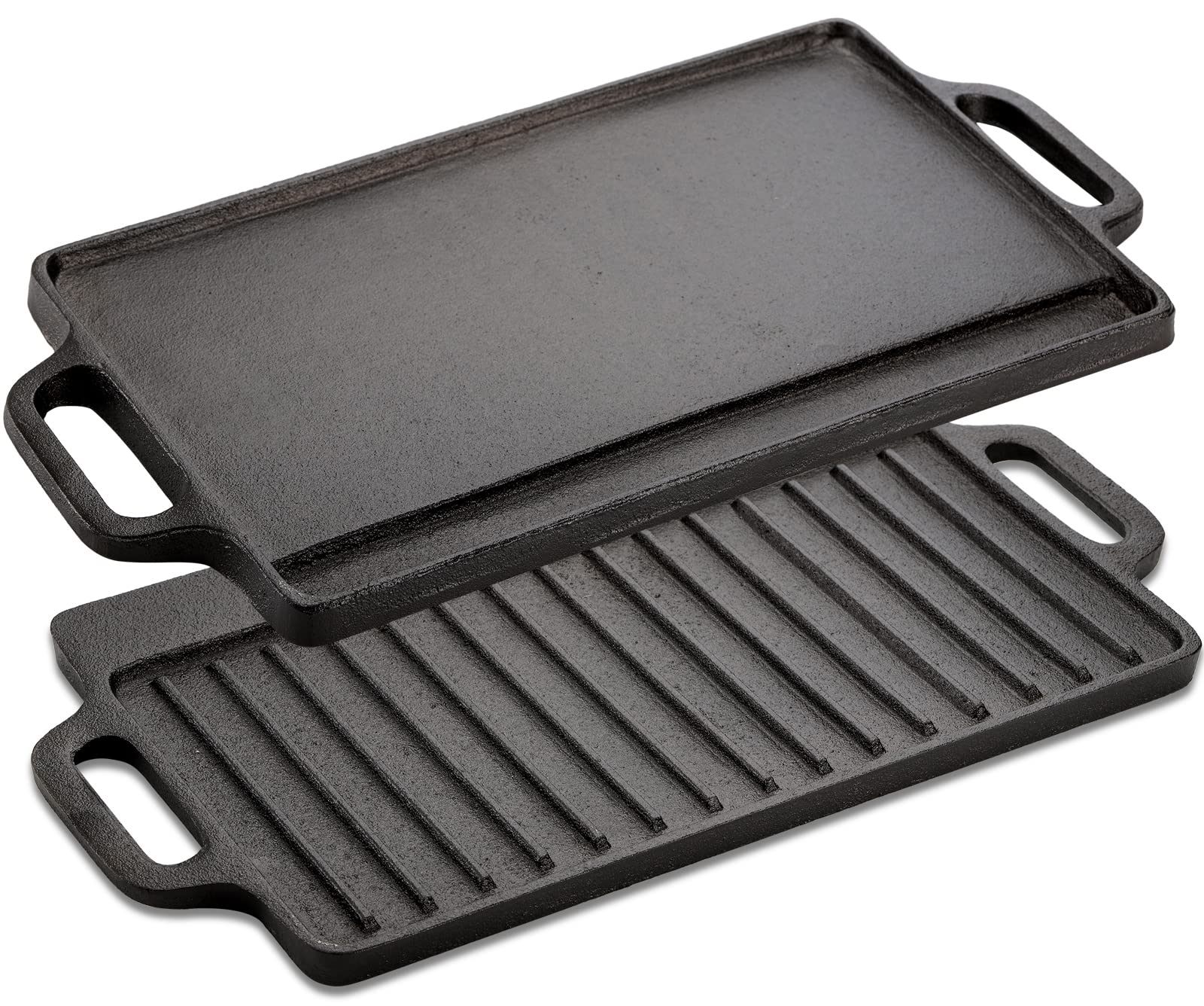 Buy Lawei Rectangle Cast Iron Griddles, 2in1 Reversible Grill/Griddle