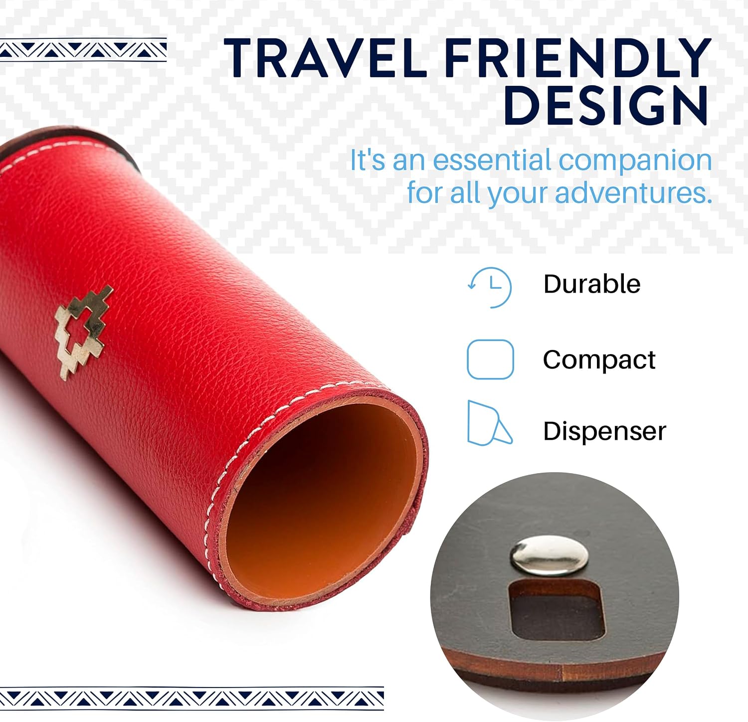 | Red Set x2 Yerba Mate Container | Mate Gourd Leather Accesory - Sugar Dispenser Bag | Yerba Mate Gourd Set Accessories - Original Handmade from Argentina - Travel Essentials - Idea for Gifts