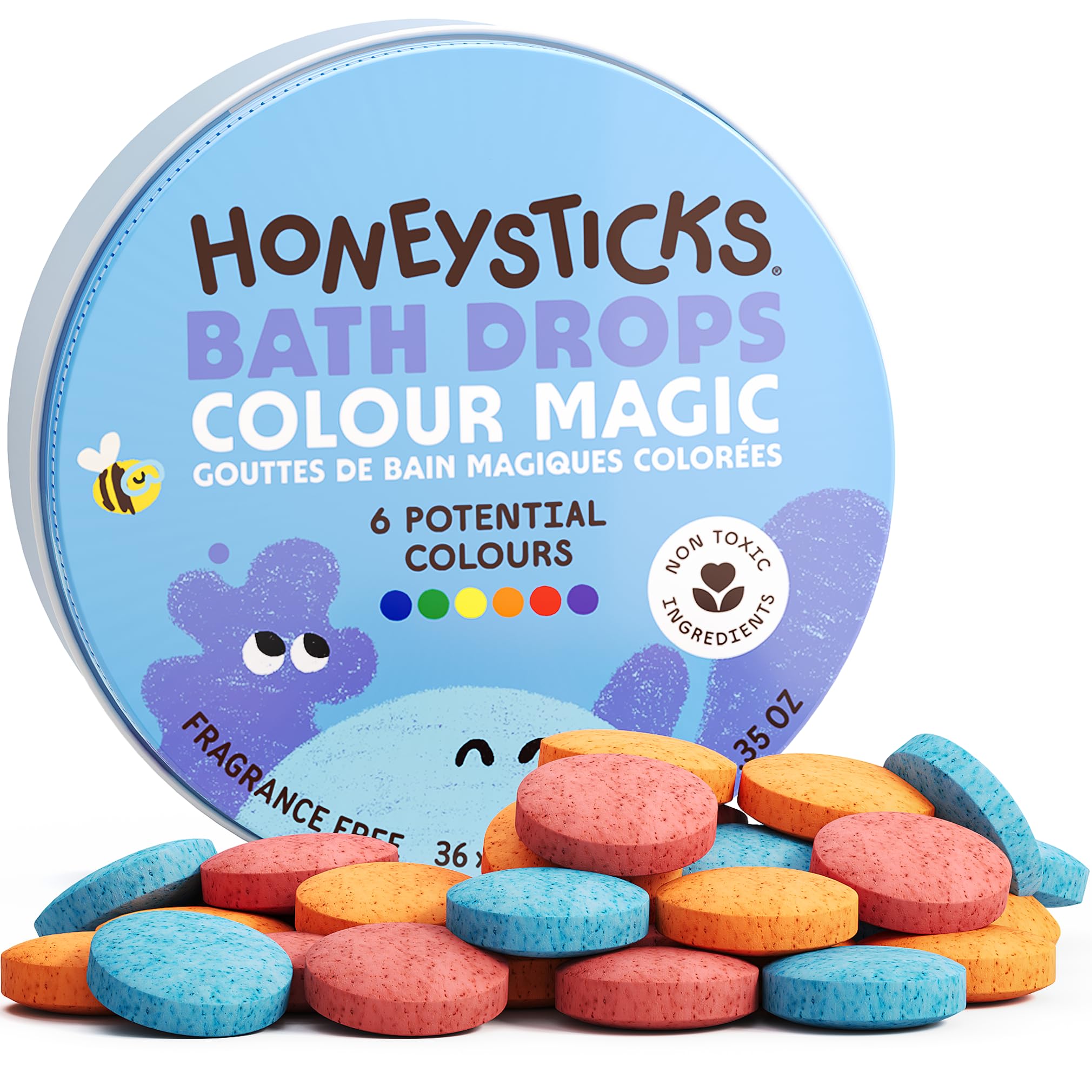 Amazon | Honeysticks バスカラータブレット 子供用 (36滴) - 非毒性