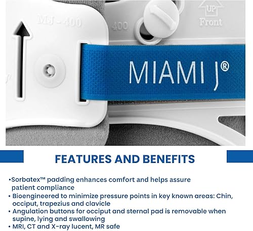 Miniatura 5 de Ossur Collar cervical Miami J - Alivia el dolor y la presión en la columna vertebral  Inmovilizador de vértebras C-Spine  Almohadillas semirrígidas