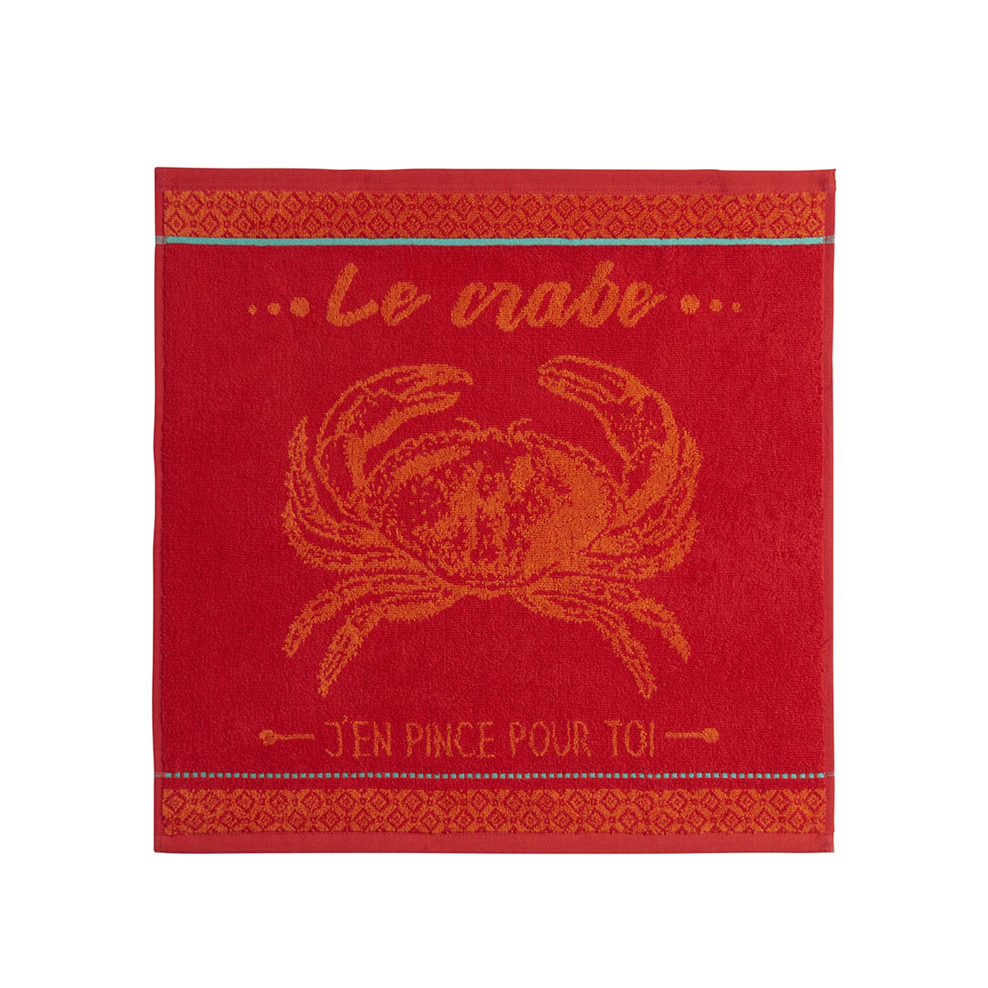Coucke Pure Cotton Jacquard Square Sponge, Crab