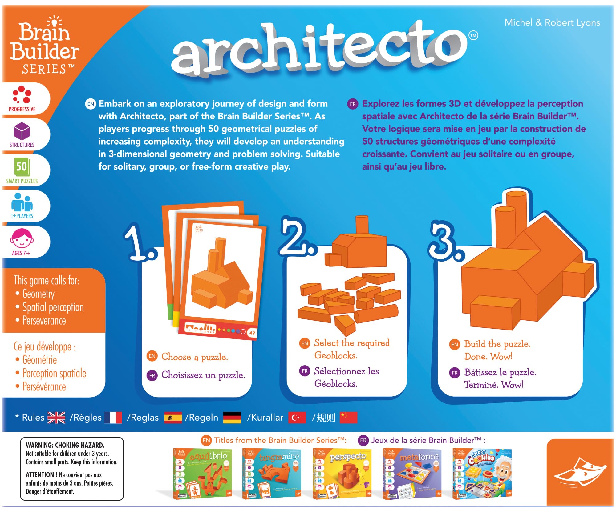 FoxMind | Architecto | Puzzle 3D | Gioco di logica | Età: 7+ | 1 giocatore |Tempo di partita: 10min