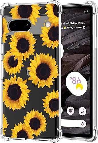 Miniatura 1 de Funda para Pixel 7A, Google 7A GWKK3 para niñas y mujeres, transparente, floral, suave, flexible, TPU delgada, funda protectora para Google Pixel 7A