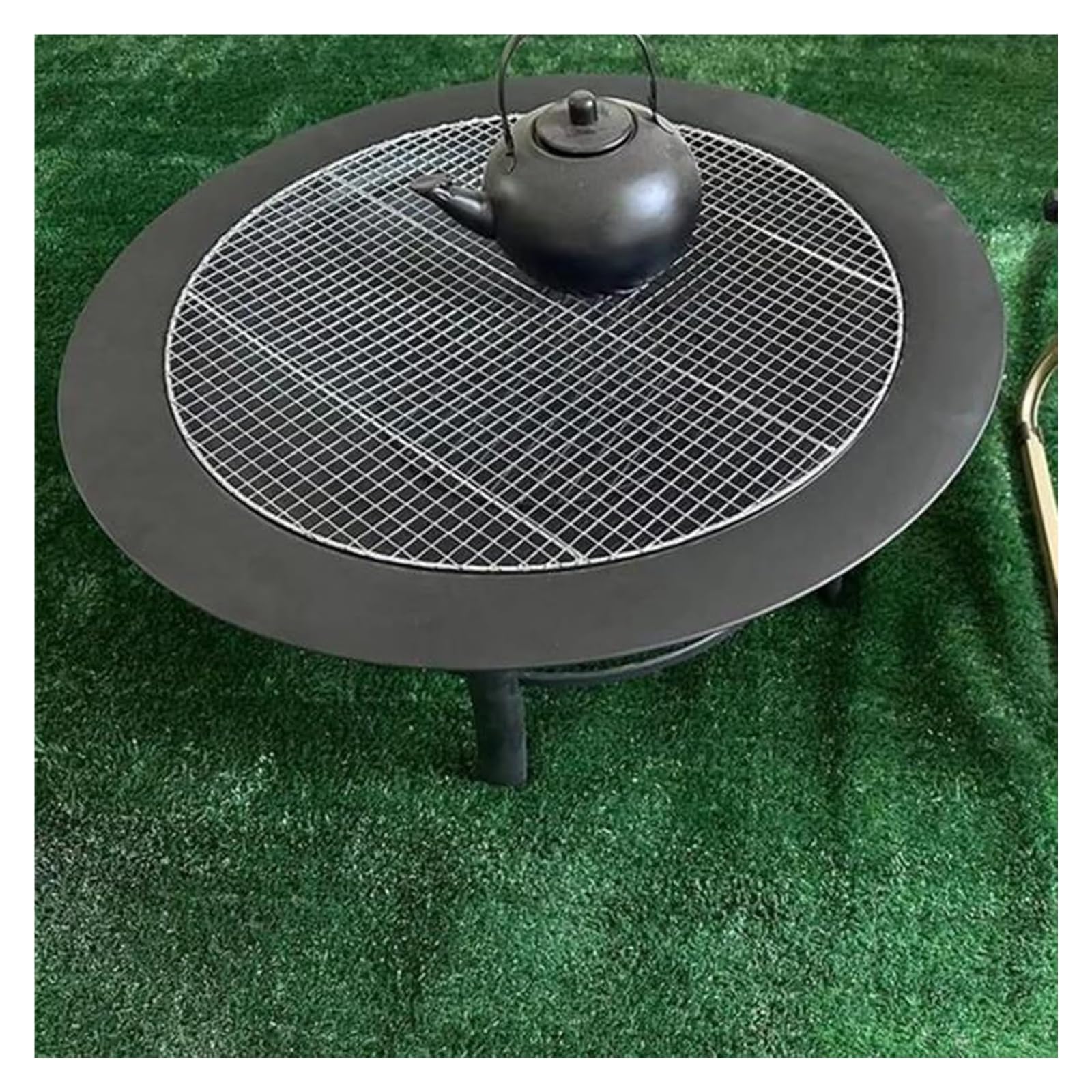 Foyer sans fumée pour brûler en plein air, tonneau de combustion avec vasque, couvercle en maille, filet inférieur et râteau pour l'élimination des déchets et chauffage d'hiver