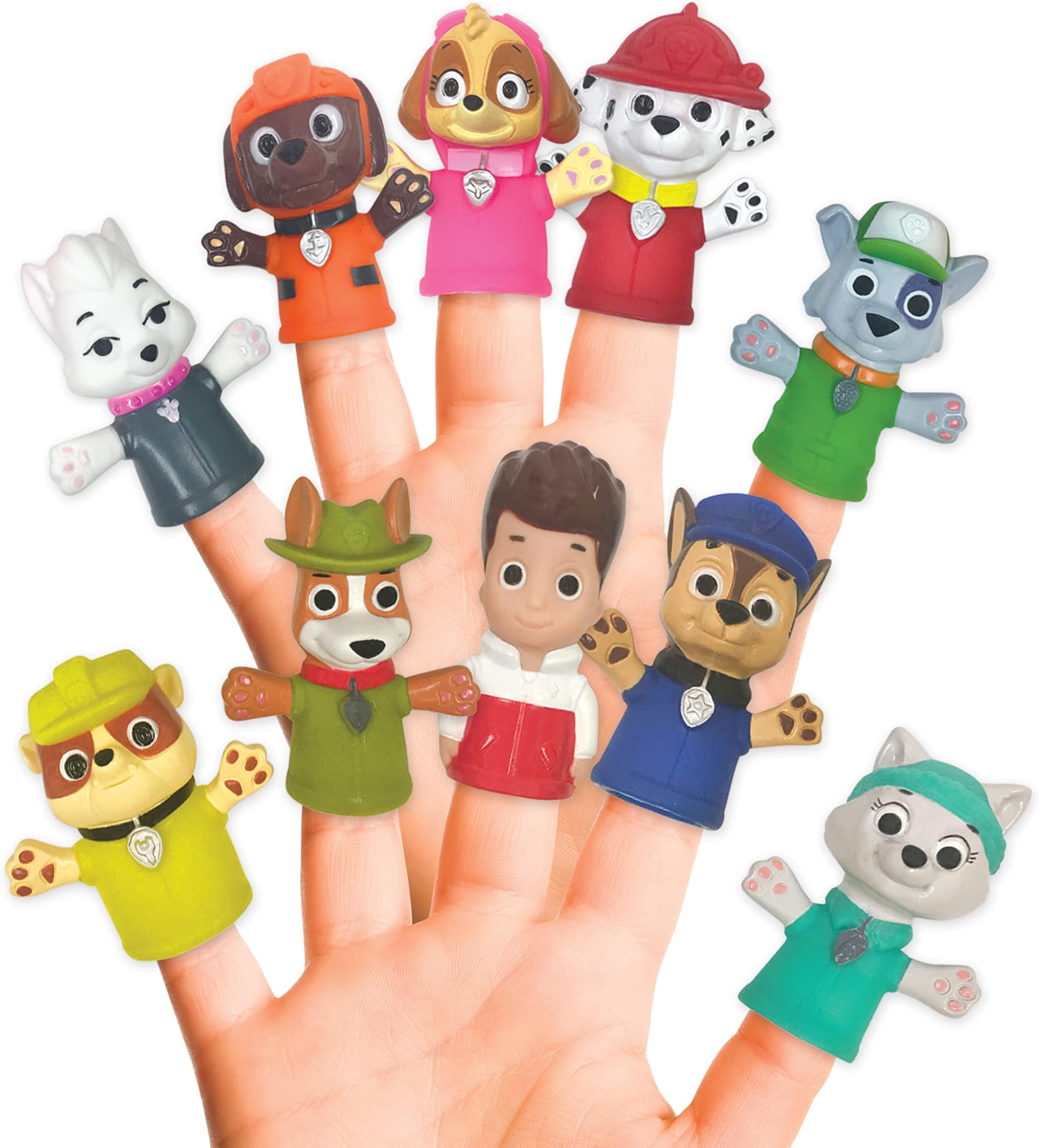 Ginsey Nickelodeon PAW Patrol 10 Piece Finger Puppet - Party Favors, Educational, Bath Toys, Story Time, Beach Toys, Playtime