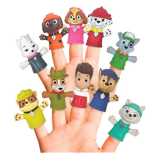 Ginsey Nickelodeon PAW Patrol 10 Piece Finger Puppet - Party Favors, Educational, Bath Toys, Floating Pool Toys, Beach Toys, Finger Toys, Story Time, Playtime
