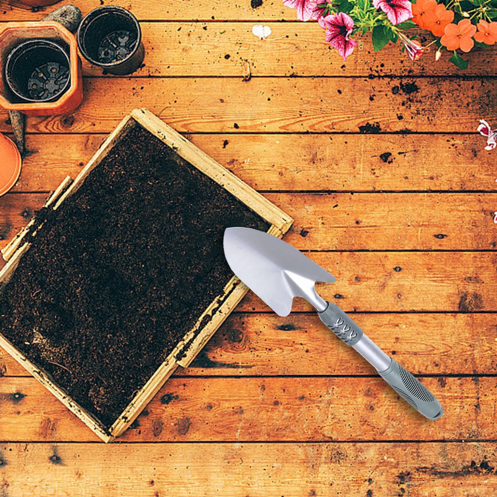 Attrezzi da giardinaggio Attrezzi da giardino Manico ergonomico Cazzuola da giardinaggio leggera Attrezzi manuali for piantare diserbo Scavare prato, 3 pezzi/784/1033 (Color : Wide spade)