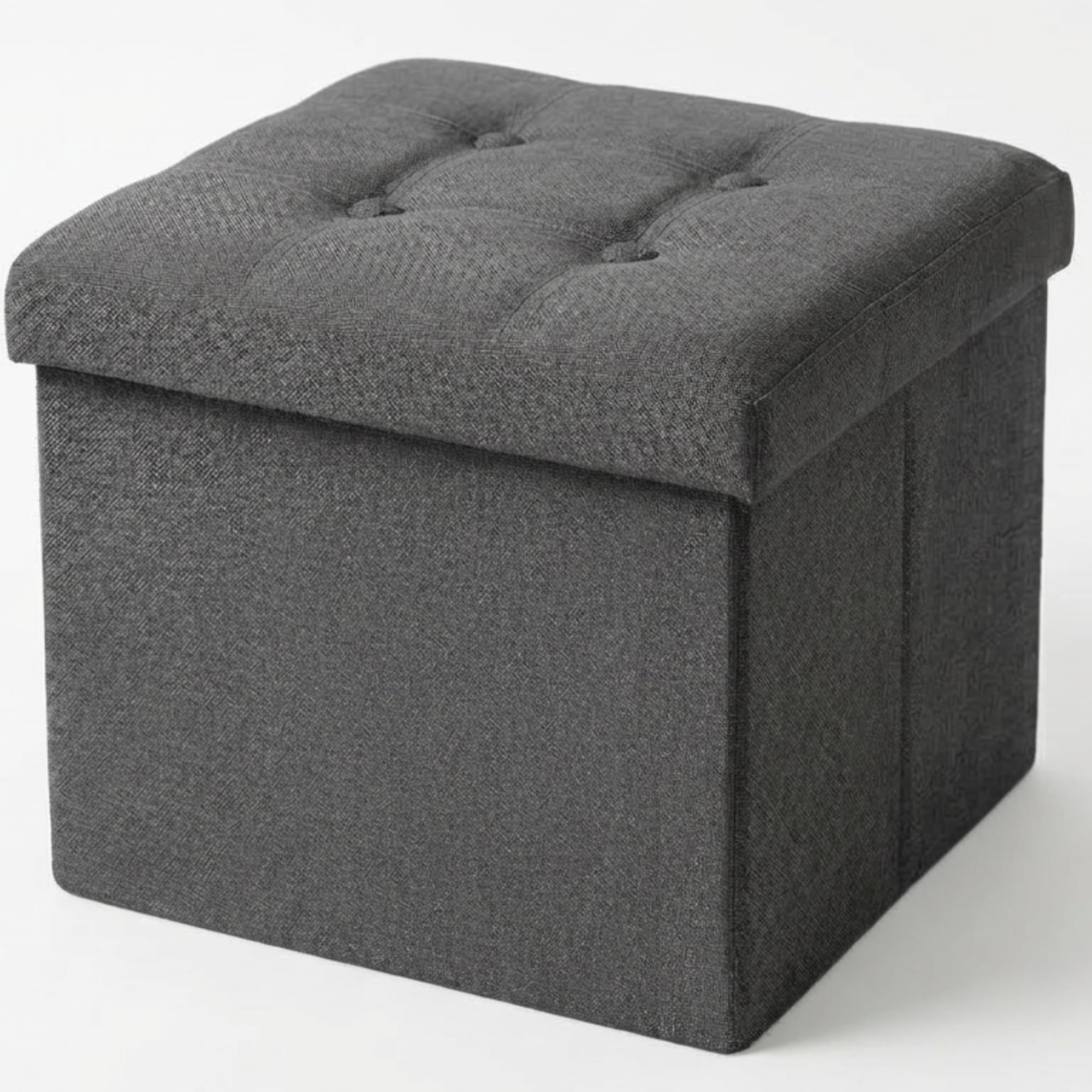 edihome, Puff Almacenaje Plegable, (38 x 76 x 38cm), Baul, Otomana con Tapa – Banco de Tela Organizador y Asiento para Dormitorio y Pie de Cama (Beige Tostado, 38 x 76 x 38 cm) — view 15