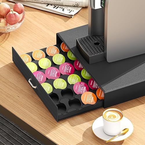 Vista 5 de SZQINJI Soporte para tazas K con capacidad para 30 cápsulas, organizador de tazas K, soporte para cápsulas de café compatible con tazas Keurig K