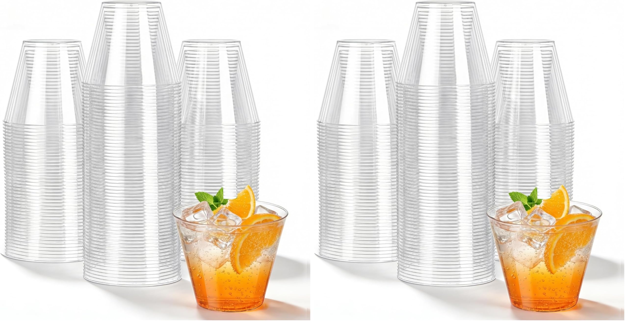 N9R 100 PCS 9 oz Clear Plastic Cups Disposable, Cocktail & Wine Glasses — Amazon image 7