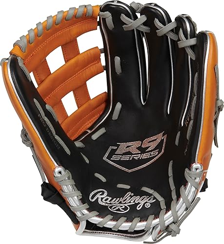 Miniatura 3 de Rawlings R9YPT2-2B R9 Pro Taper - Guante de béisbol para jóvenes (11,25")
