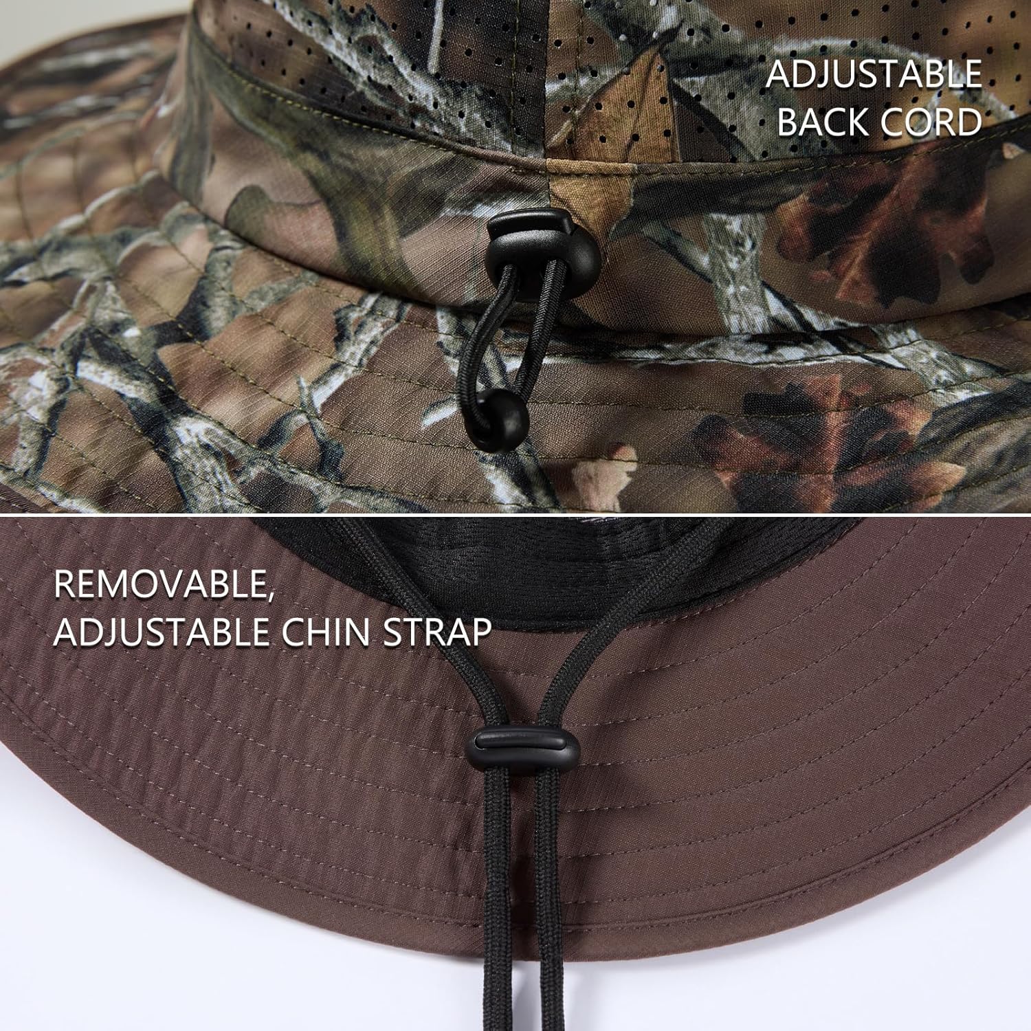 BASSDASH UPF 50+ Water-Resistant Fishing Bucket Hat with Laser Perforated Mesh Adjustable for Men Women Outdoor Hiking - Image 6