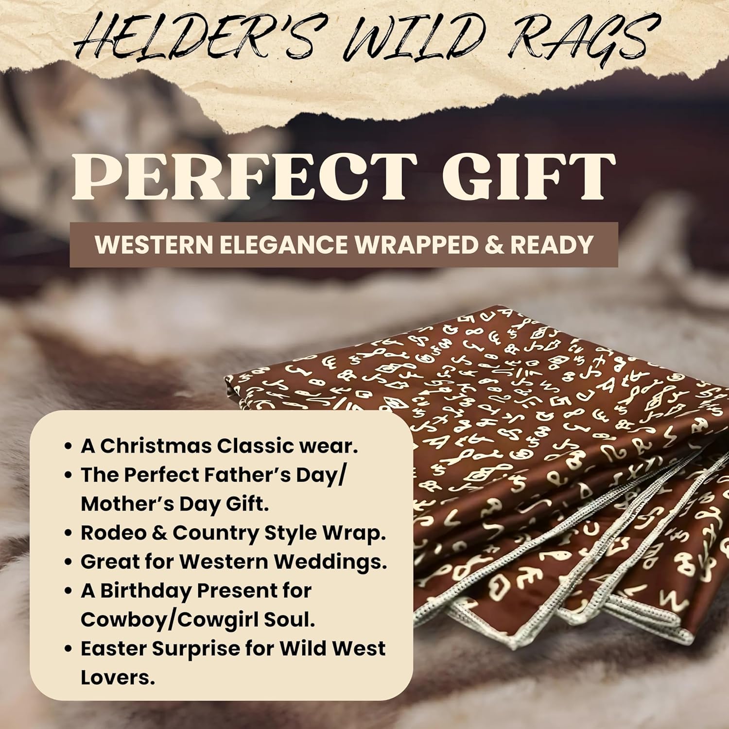 Wild Rag Silk Scarf 36'', Western Cowboy Bandana Wild Rags,Square Silky Cattle Brand Pattern Scarves - Image 4