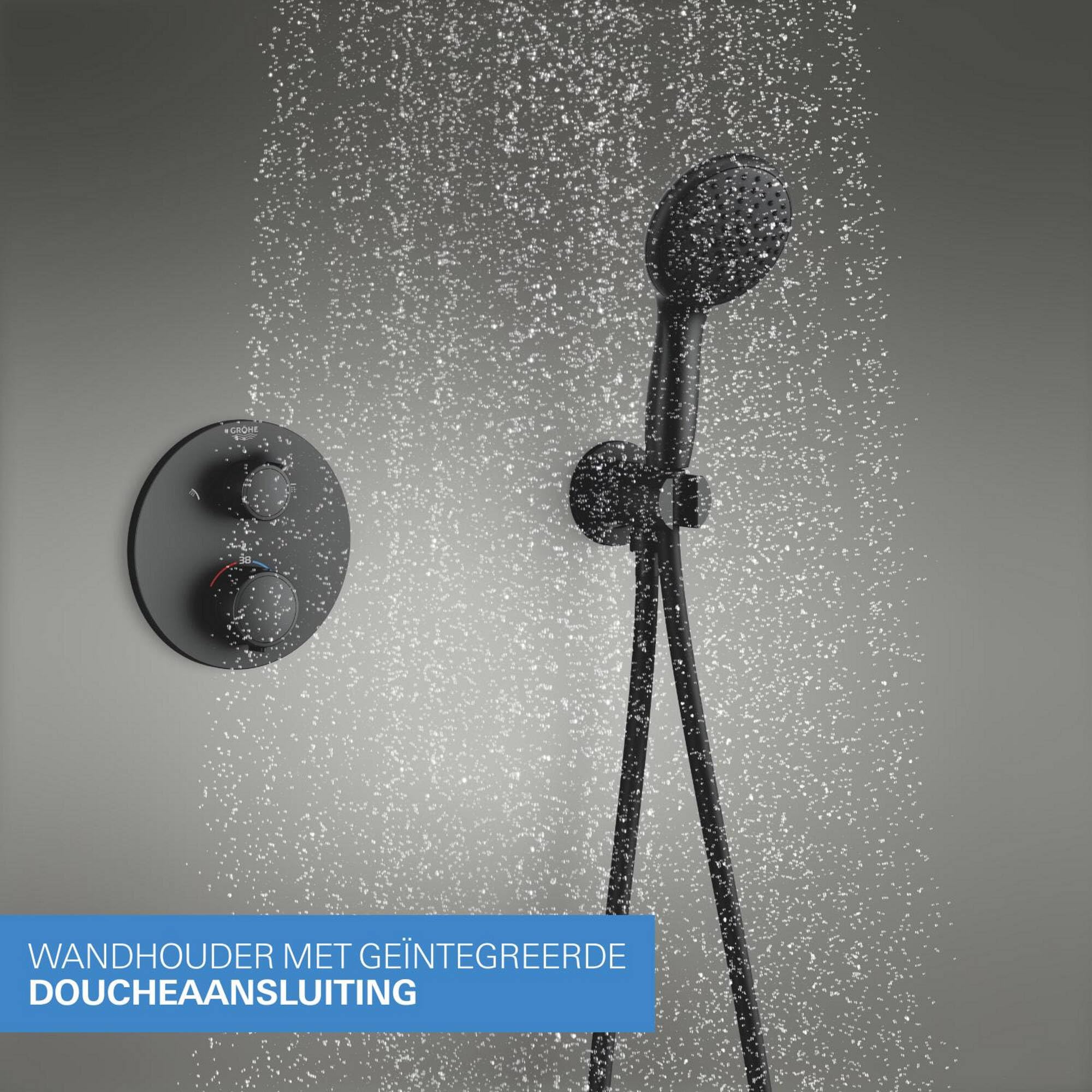 Grohe Precision Thm Ri + Trim Shower Rd Zestaw Prysznicowy, Mat Czarny, 25 x 50,2 x 96 cm; 6,37 kg