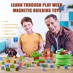 Blocs magnétiques - 120Pcs Construire le monde de l'aimant Edition, Blocs magnétiques pour les enfants 3+,Jouets pour garçons & Les filles, STEM Montessori jouets sensoriels Cadeaux pour 3+ Années