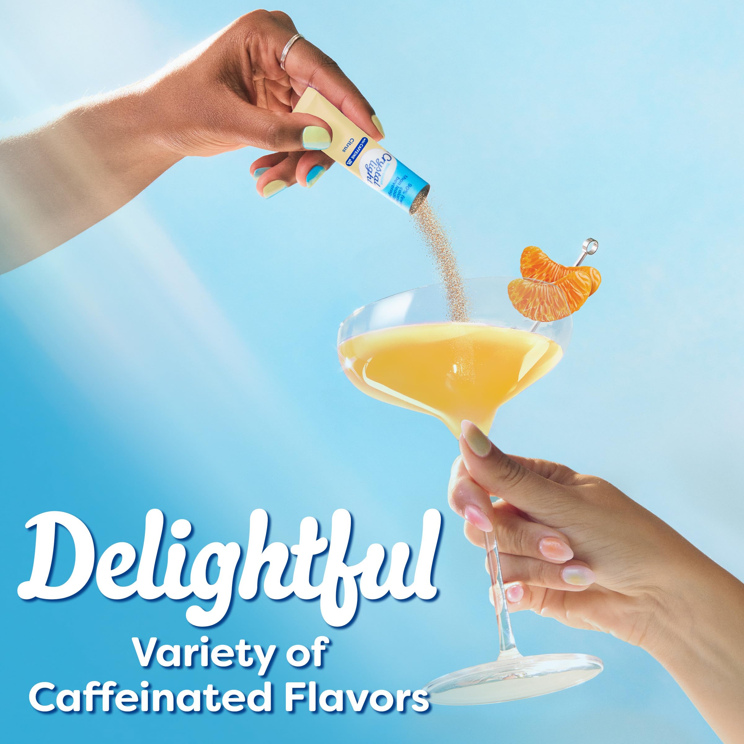 Crystal Light Mezcla de bebida energizante con cafeína, paquete variado de 44 paquetes para hidratación sobre la marcha, melocotón mango, fresa silvestre, cítricos, uva, sabor natural y artificial