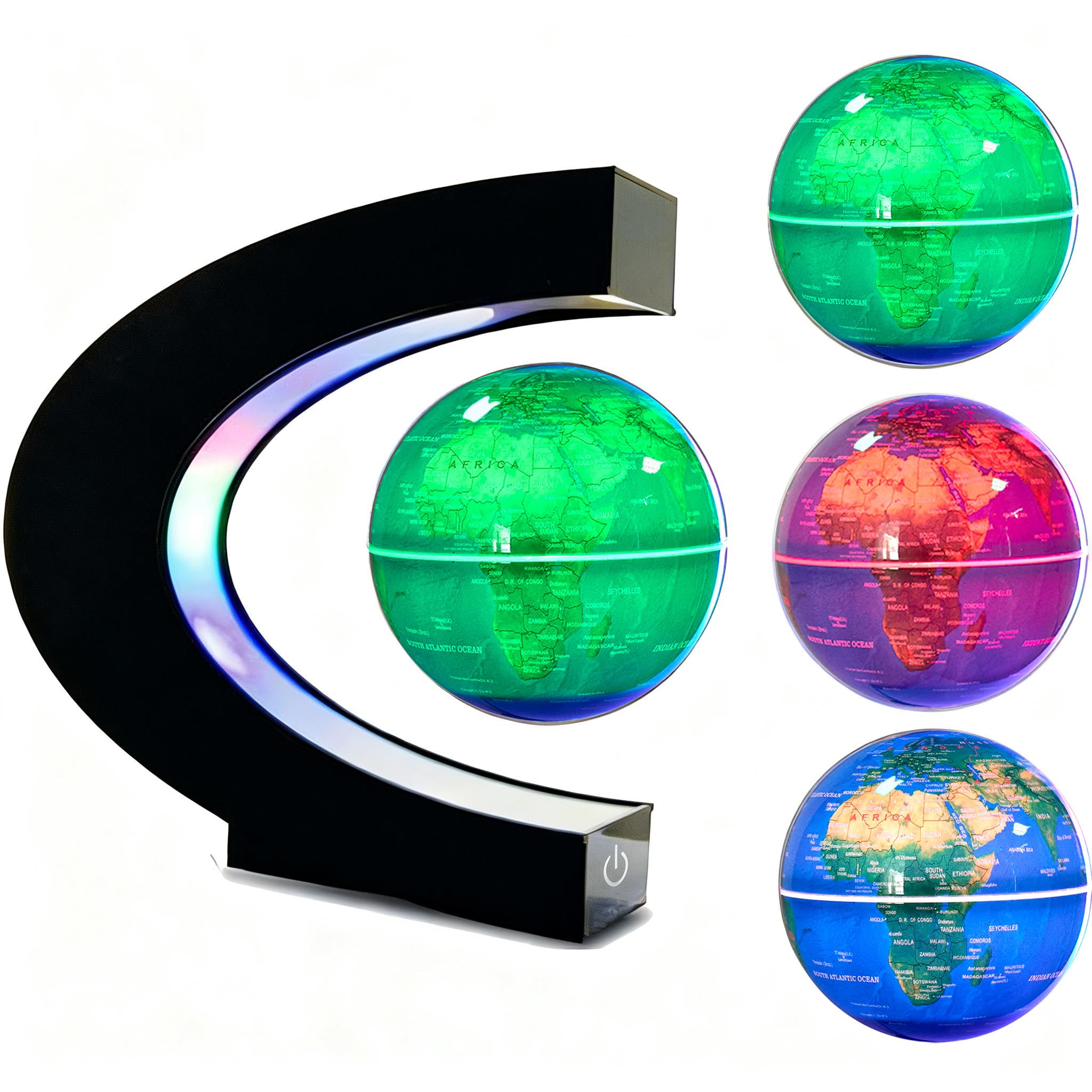 Magnetic Levitation Floating Rotating World globe for children With Colored Lamp And Touch Switch For Men Boss Cool home/Office Decor unique Gifts Or Kids Desk Tech accessories Gadget teenage Toys