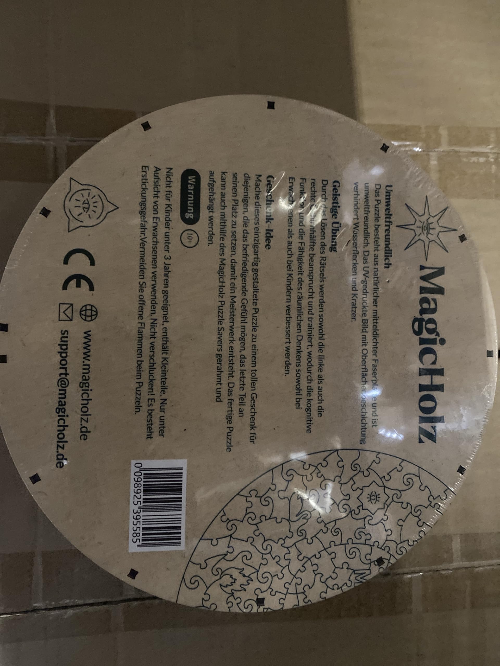 MagicHolz – Holzpuzzle Mandala Unendlicher Reichtum – rundes Holz Puzzle 553 Teile Ø 47 cm – besondere Geschenkidee für Erwachsene & Kinder – inkl.Premium Holzbox