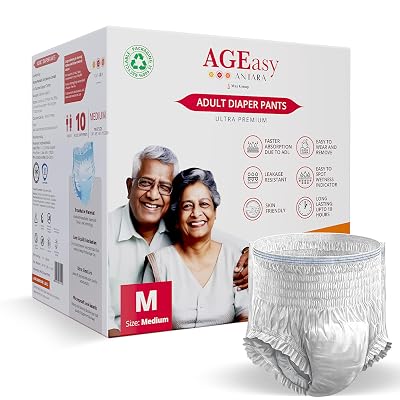 AGEasy (Max Group) Unisex Adult Diaper Pants with Wetness Indicator | Odour Lock & Anti-Bacterial | Skin Friendly Pant S