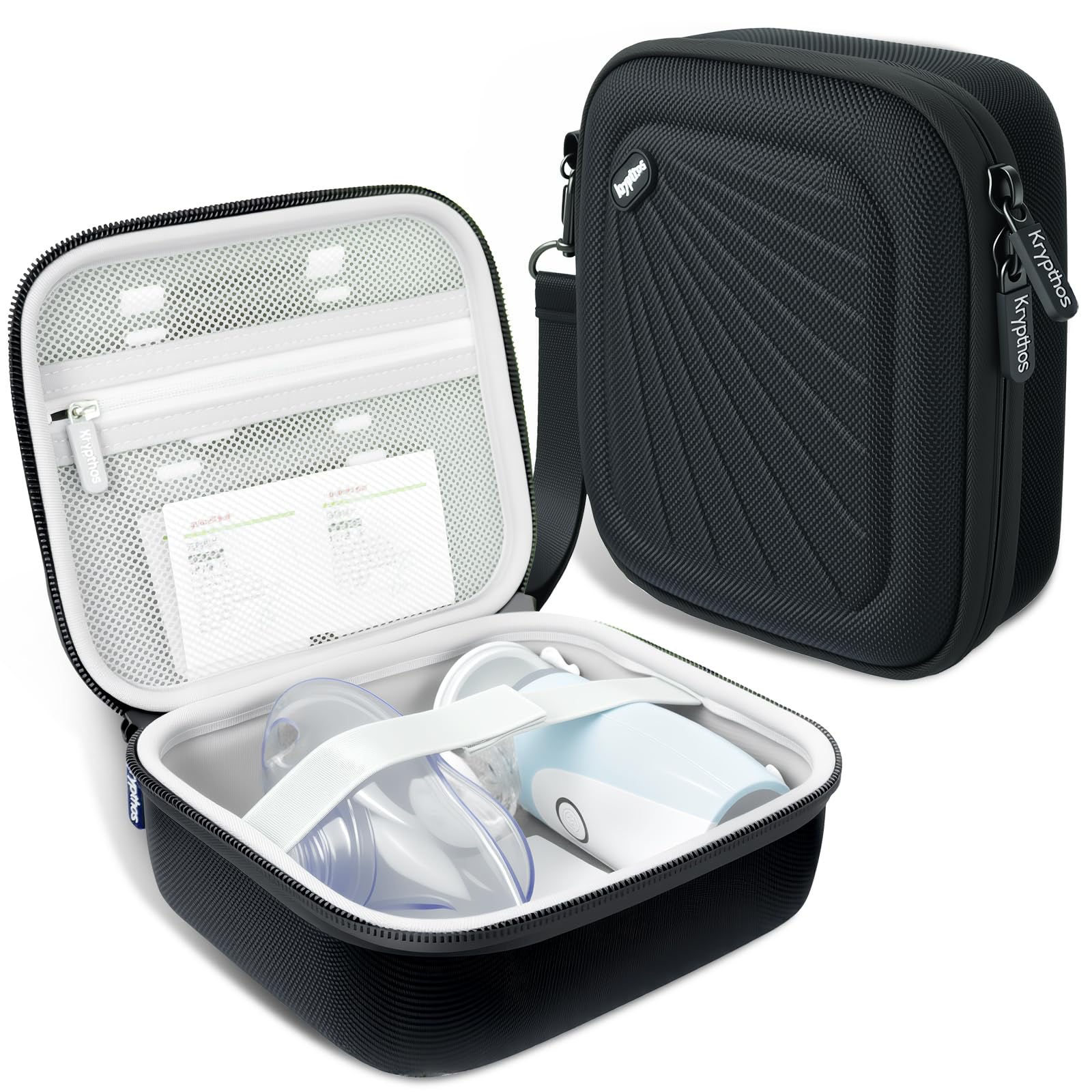 Krypthos Carrying Case Compatible with Compact Portable Handheld Inhaler Nebulizer or Asthma Inhaler for Adults and Kids, Inhaler Spacer Bag, Compact