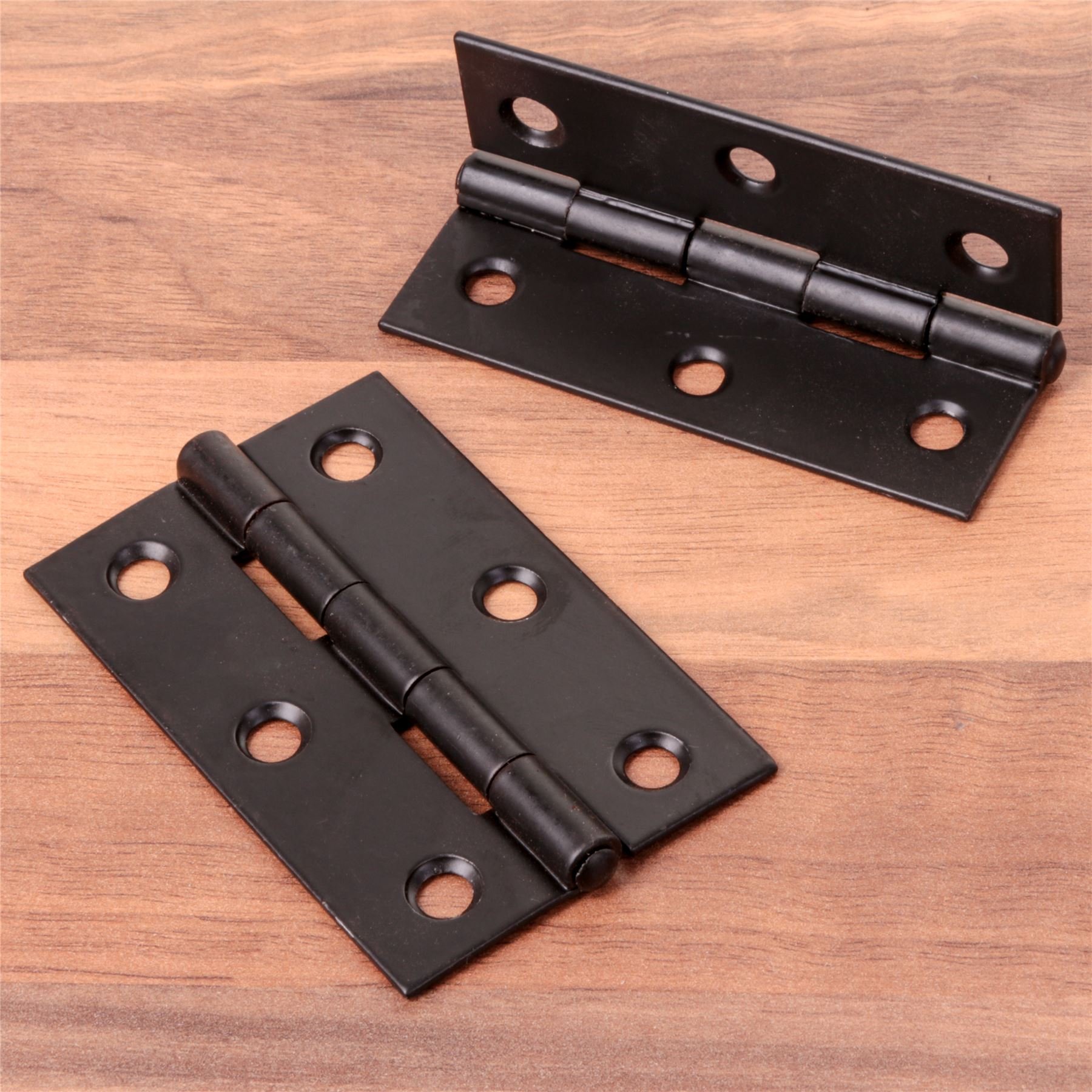White Hinge Black Pair Of Steel 1838 Butt Hinges - 75Mm/3" - Heavy Duty Door Cupboard/Cabinet Hinges