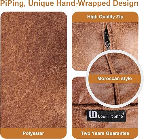 Miniatura 2 de Louis Donné Funda para Puf Otomano Marroquí Sin Relleno, Impermeable Hecha a Mano Decoración de Imitación Solución de Almacenamiento, Funda de