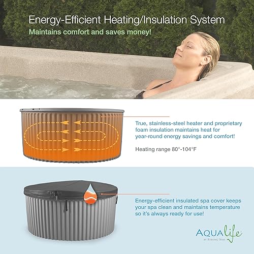 Miniatura 8 de AquaLife Outback™ - Bañera de hidromasaje sin tumbona para 5-6 personas con iluminación LED y cubierta aislada Gris (Gray