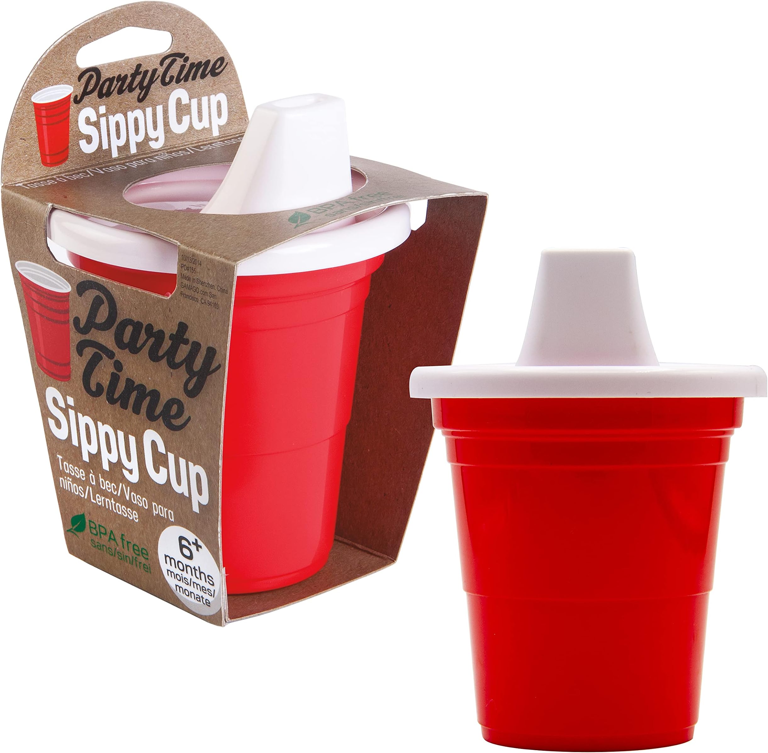 Party Time Baby Sippy Cup - Adorably Cute Learner Sippy Cup for Babies, Toddlers and Kids - 6+ Months Old - Holds 7 Ounces - BPA-Free - Food-Safe - Spill Proof - Easy to Clean
