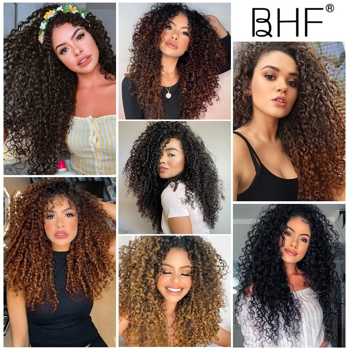 26 Inch Kinky Curly Clip-In Synthetic Hair Extensions, 7-Piece Set