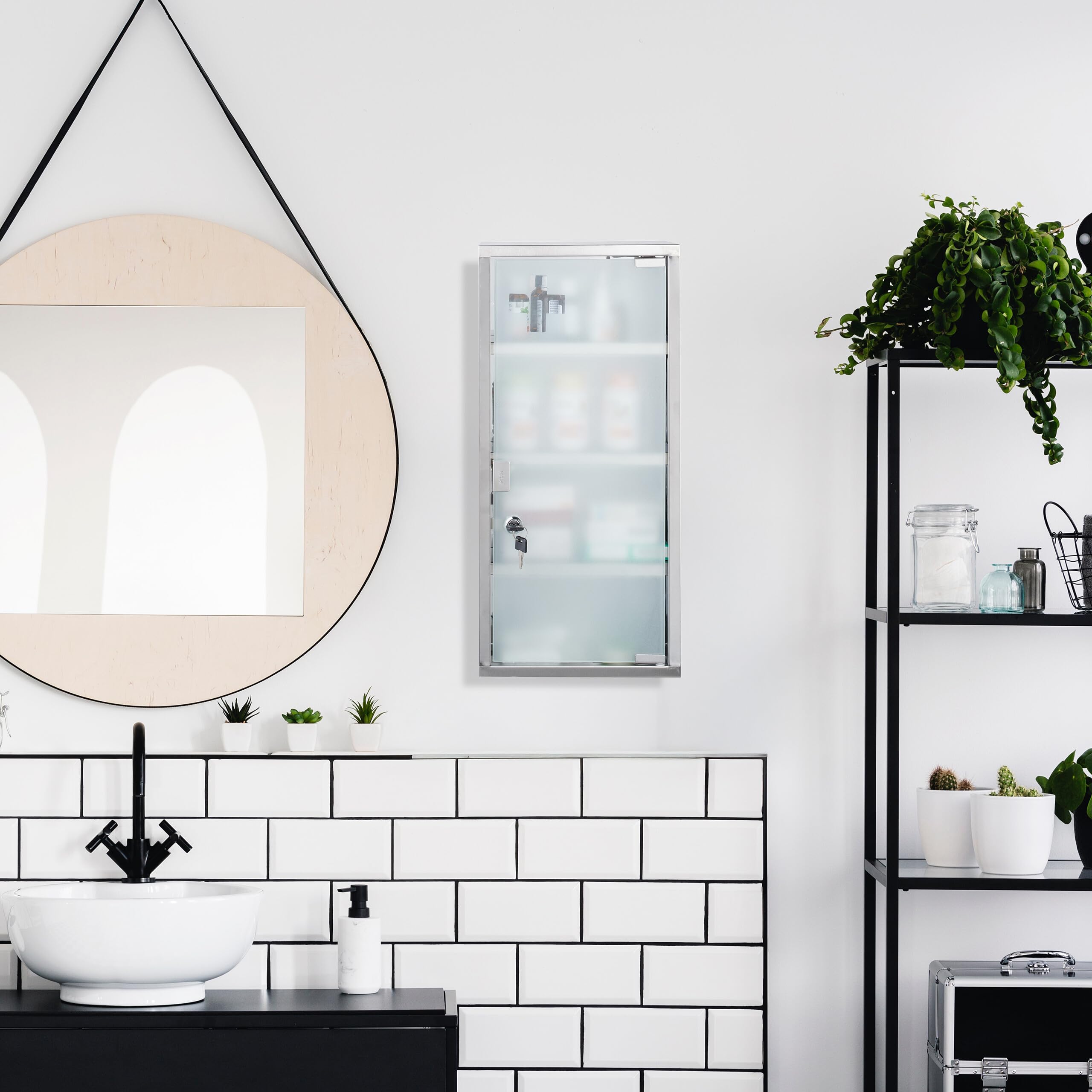 Jensen 8128 Framed Prairie Single-Door Recessed Medicine Cabinet