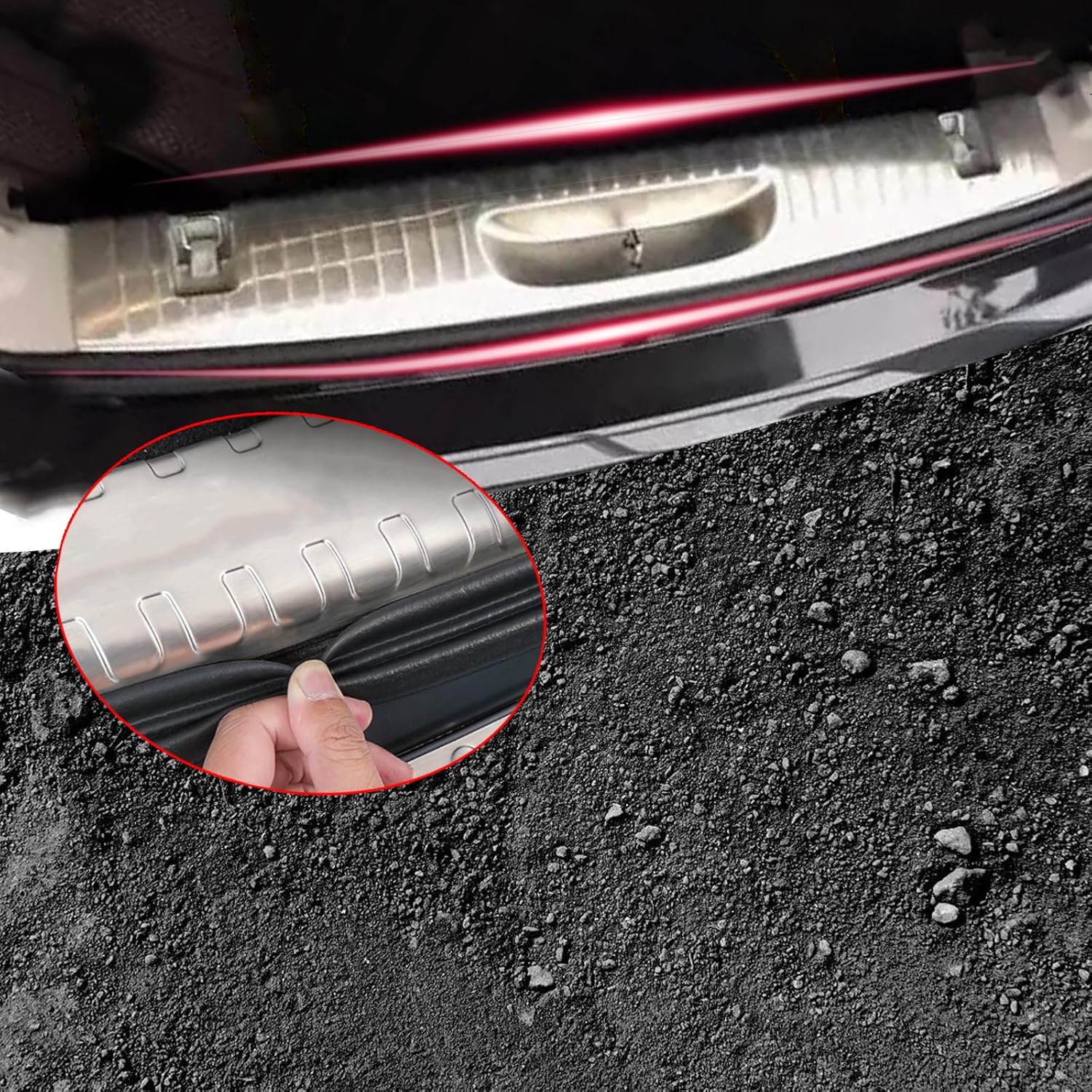 Cargo Scuff Plate Accessories for Chrysler Pacifica 2017-2024, Stainless Steel Rear Bumper Topper Trunk Sill Trim Plate Rear Bumper Protector