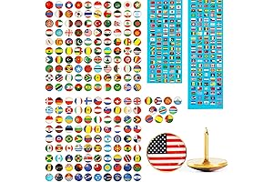 200 Pcs National Flag Thumb Tacks Country Flag Push Pins World Map Pins