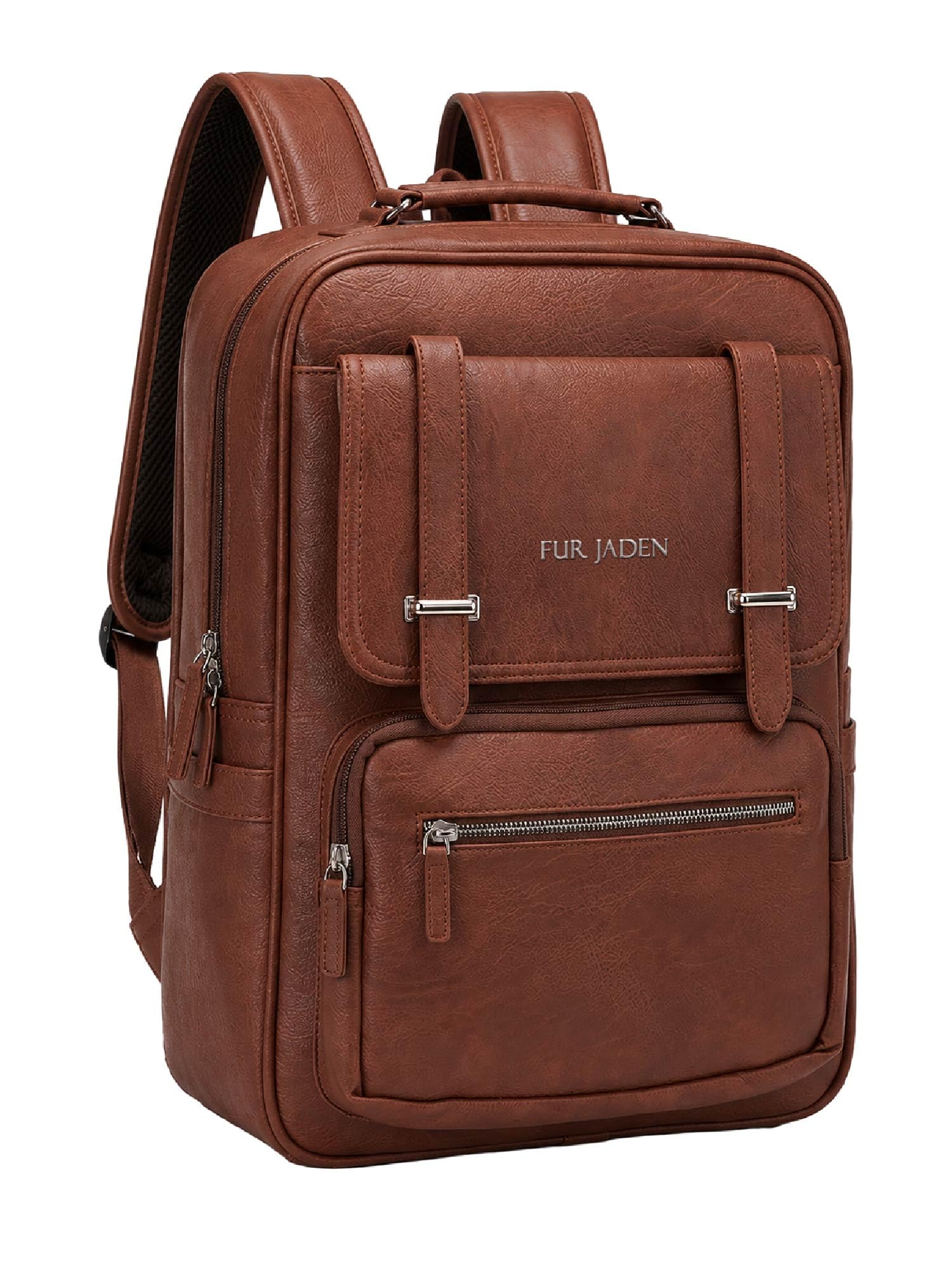FUR JADEN Vegan Leather Stylish 15.6 Inch Laptop Backpack Travel Weekender Bag For Men Women — Amazon image 11