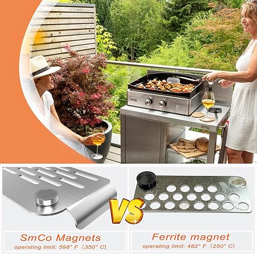 Miniatura 4 de Mudvime Puerta de malla magnética de metal para combatir alimentos, bloquea la comida de caer en la bandeja de grasa trasera, se adapta a todas las