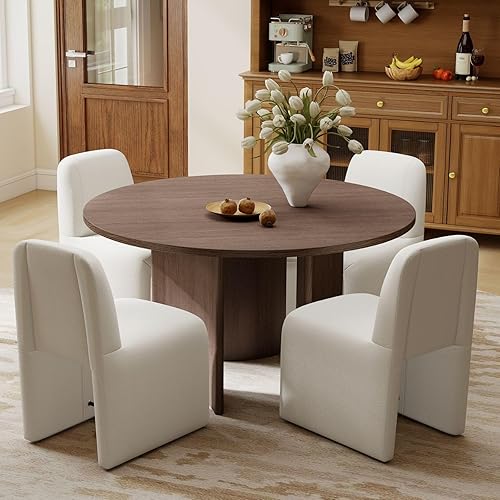 Miniatura 16 de Juego de 6 sillas de comedor tapizadas, modernas sillas de escritorio sin brazos con reposapiés de metal para comedor, dormitorio, sala de estar