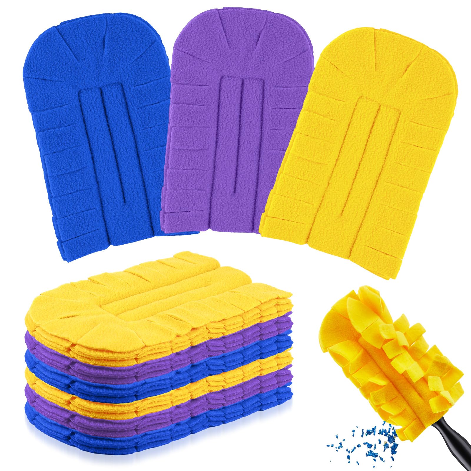 6 Pcs Reusable Duster Refills Washable Pads, Blue, Yellow, Purple
