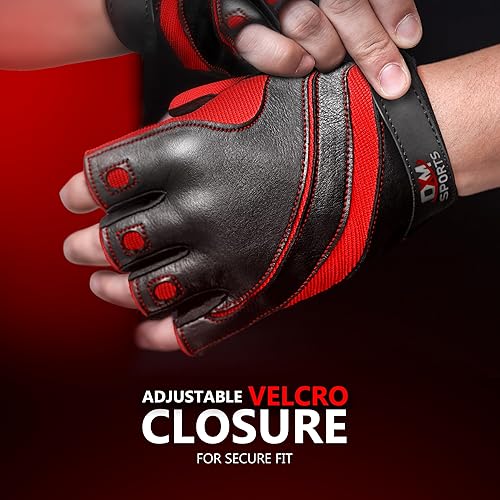 Miniatura 5 de DXM SPORTS Guantes de entrenamiento para hombres, guantes de levantamiento de pesas de gimnasio con soporte para muñeca, transpirables, guantes