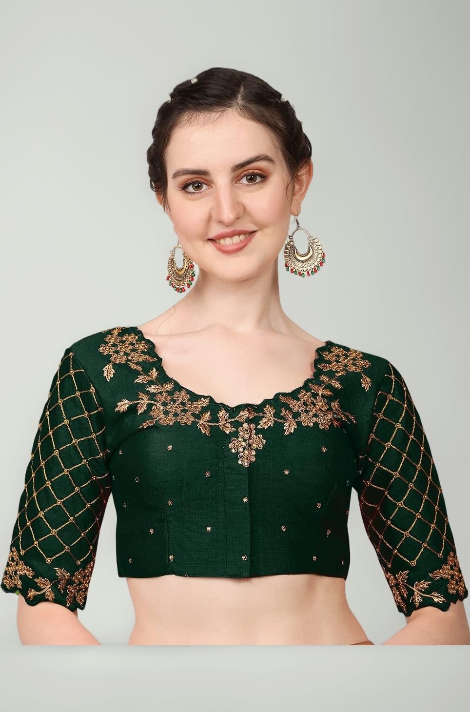 women's embroidery handwork, rough cut work stone work readymade blouse