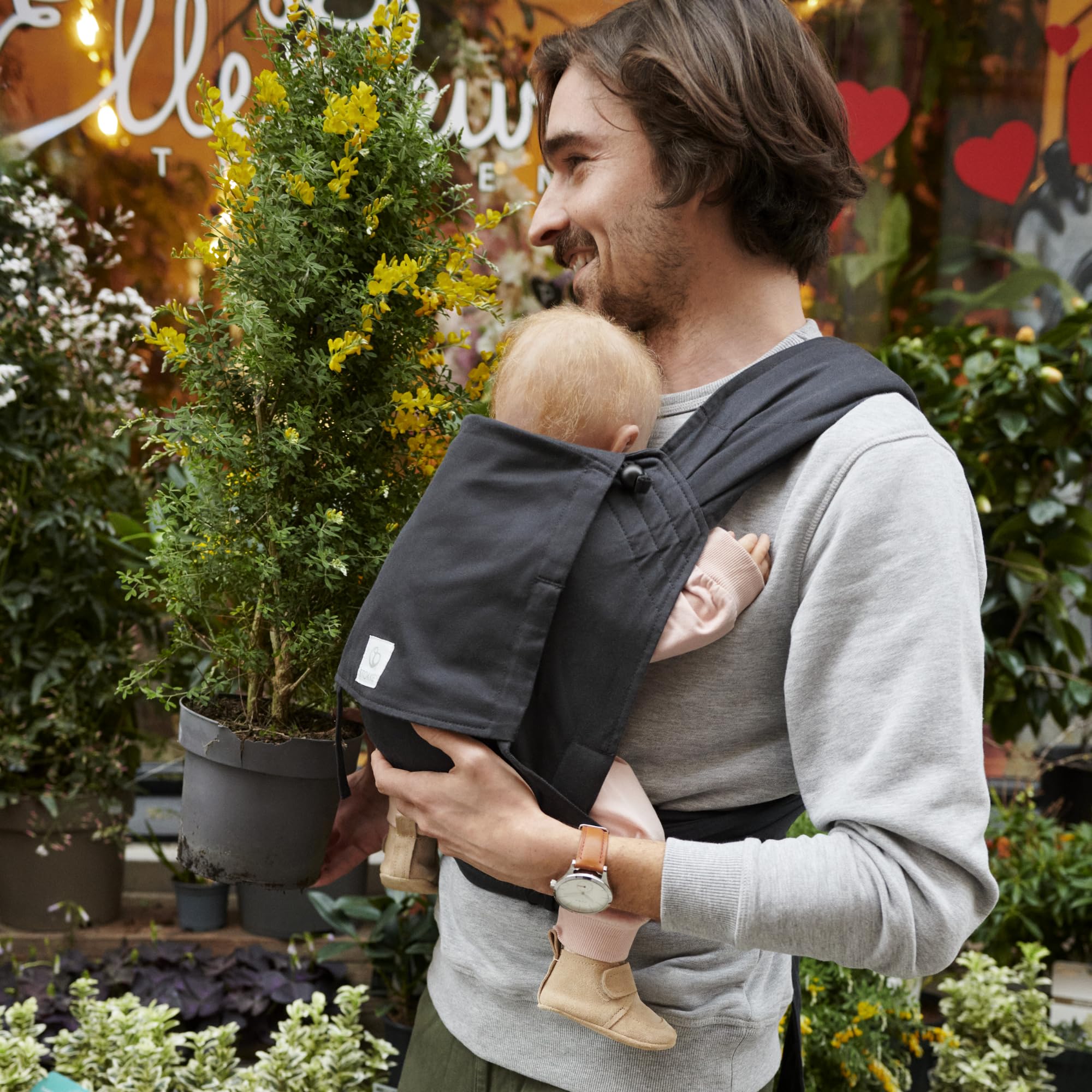 stokke baby carrier Limas Carrier, Black (OCS) - Newborn Half-Buckle - Three Carrying Options Bail Arm Screw 1277055 club: Davidsonville FC For parent facing and Color:Light Blue / Pink