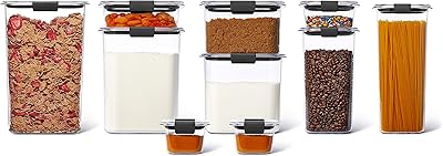 Rubbermaid Brilliance BPA Free Food Storage Containers with Lids, Airtight, for Lunch, Meal Prep, and Leftovers, Set of 10