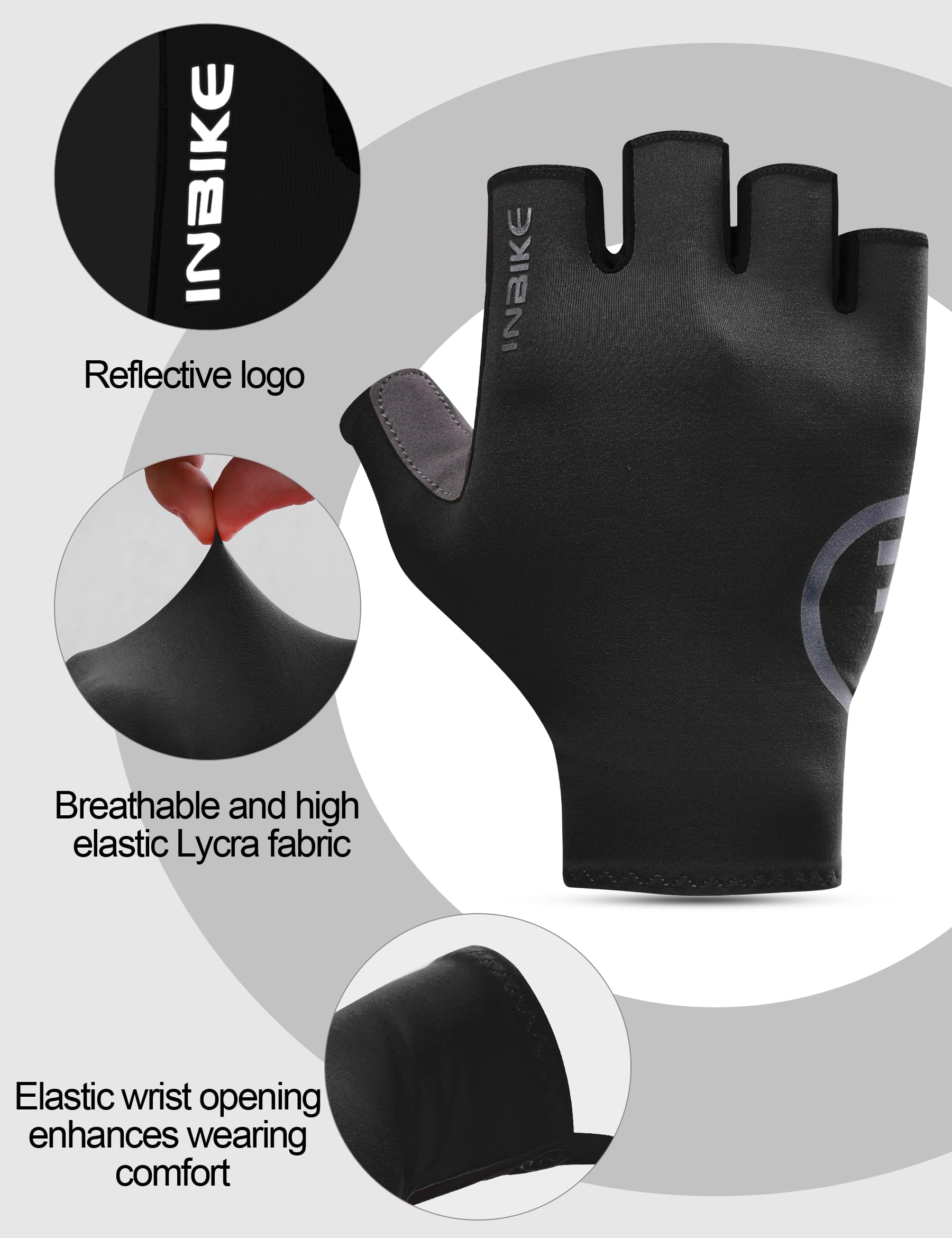 INBIKE Guantes Ciclismo Corto Frescos Verano MTB Hombre Mujer Transpirables Antideslizante Gym Negro Rosa Verde Navy