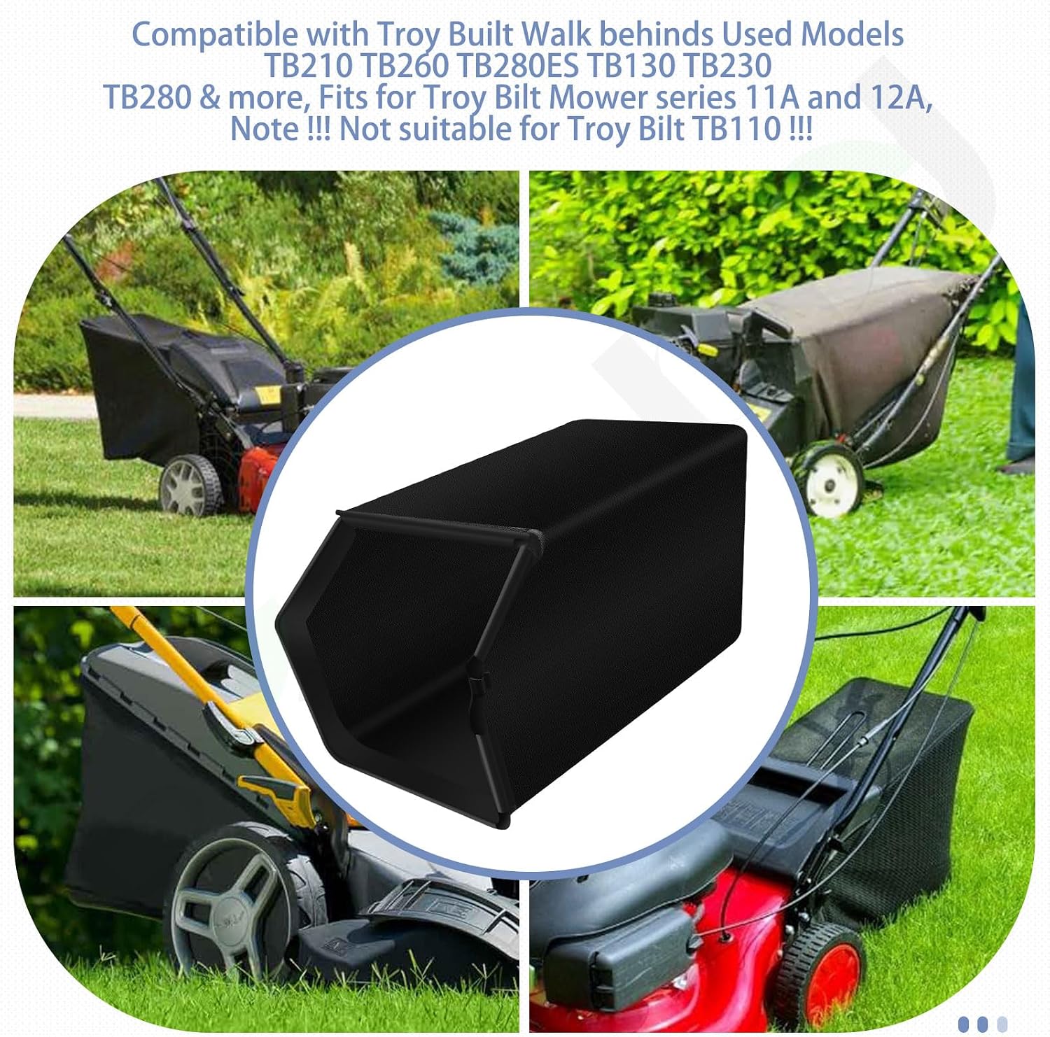 Braveboy 964-04117A Lawn Mower Grass Bag (Without Grass Catcher Frame) for MTD, Troy Bilt 21" Lawnmower TB130, TB230, TB210 Replace 96404117A, 964 04117A, 664-04117A, 12AVB2A3766, 12AVB2M5766