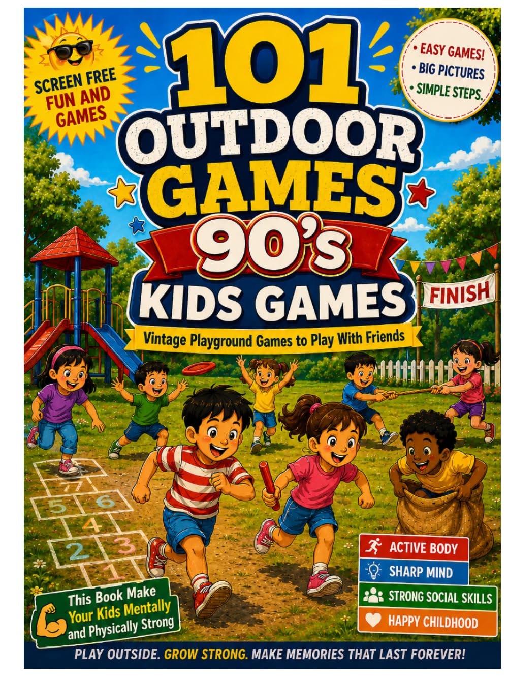 101 Outdoor Games 90’s Kids Games | Screen Free Fun and Games: Vintage Playground Games to Play With Friends.