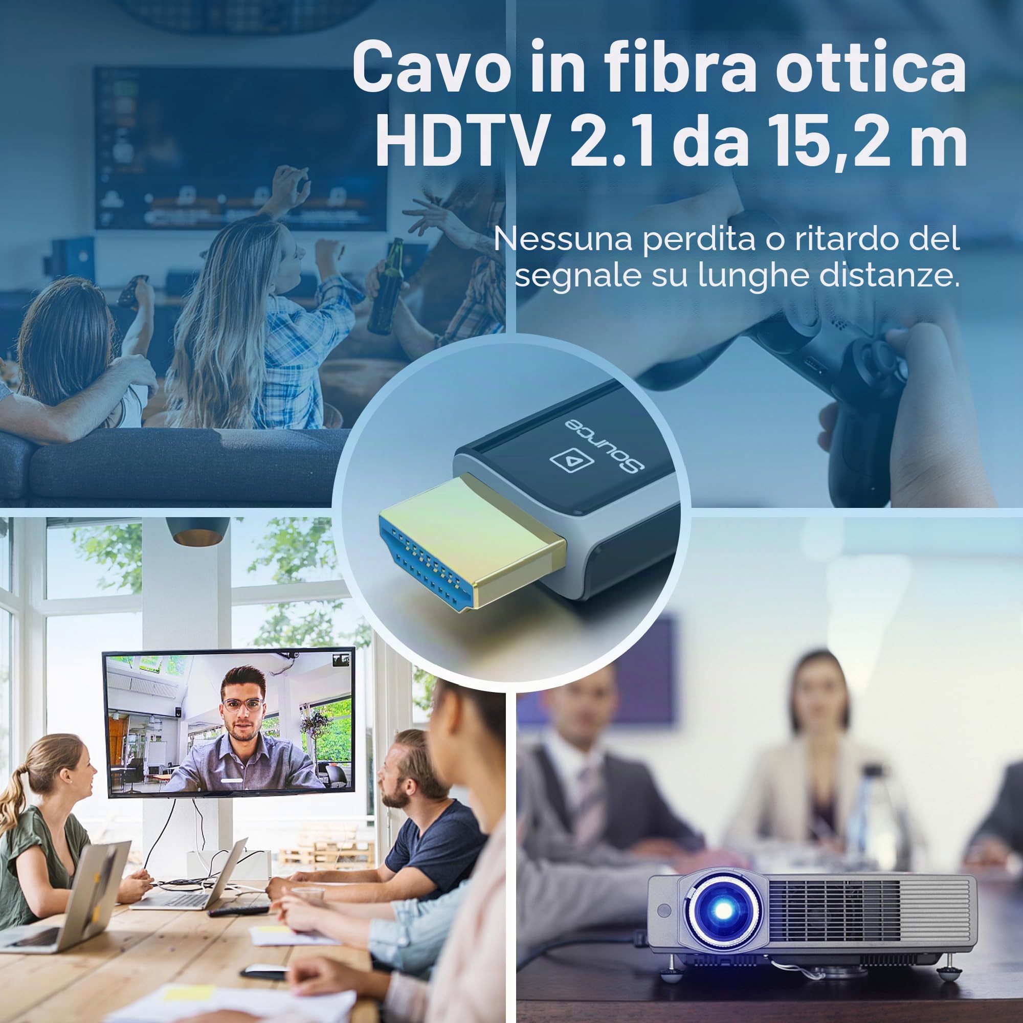 MMOBIEL Cavo in Fibra Ottica HDMI 8K 15m - 48Gbps Ultra High Speed - 8K@60Hz, 4K@120Hz, HDR Dinamico, ARC/eARC, HDMI 2.1, HDCP 2.2/2.3 - Compatibile con PS5/4, Xbox One, Laptop, Blu-ray, TV ecc. Nero