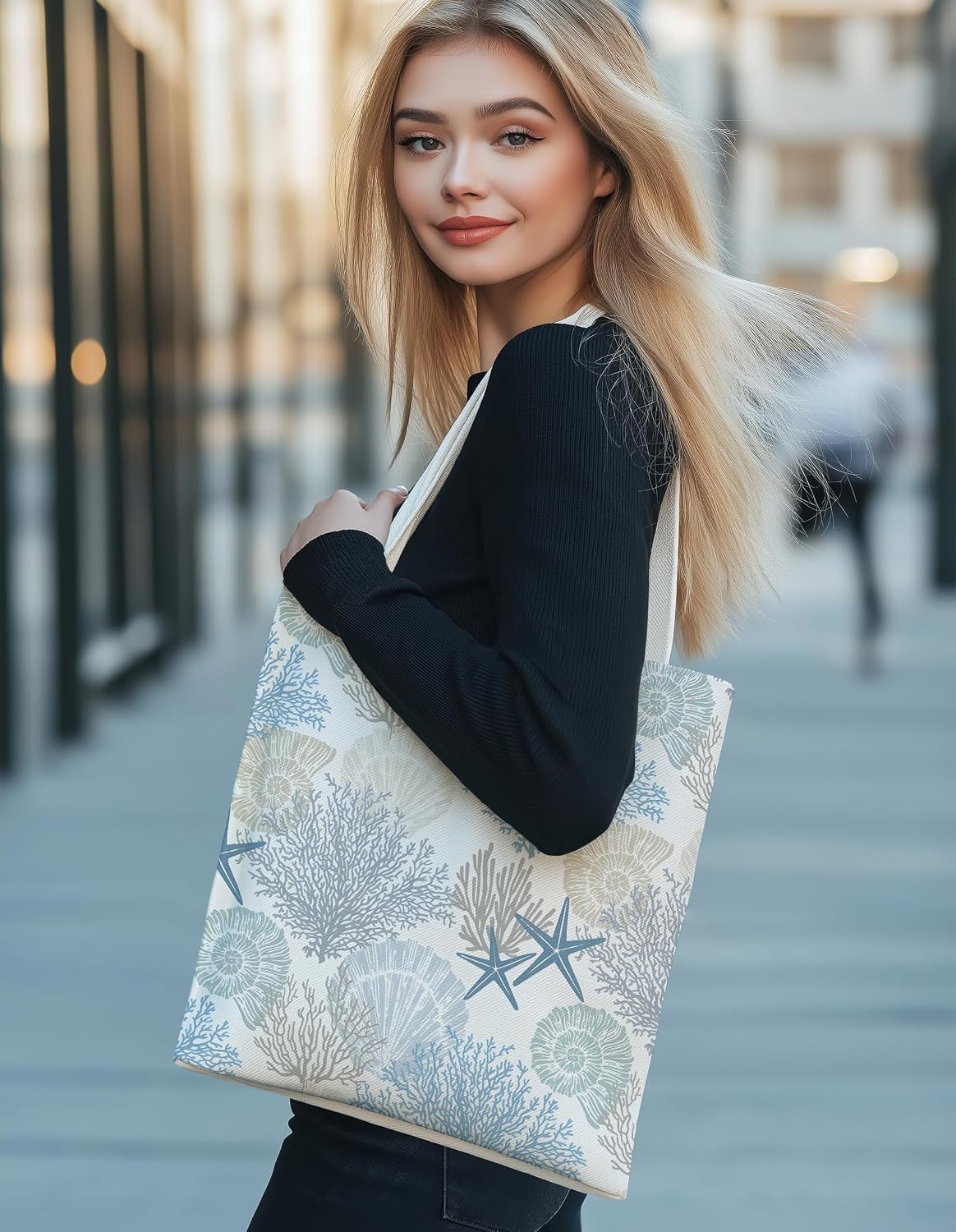 Canvas Tote Shopping Reusable Grocery Gift Bags with Handles for Women, Gifts for Women image 2